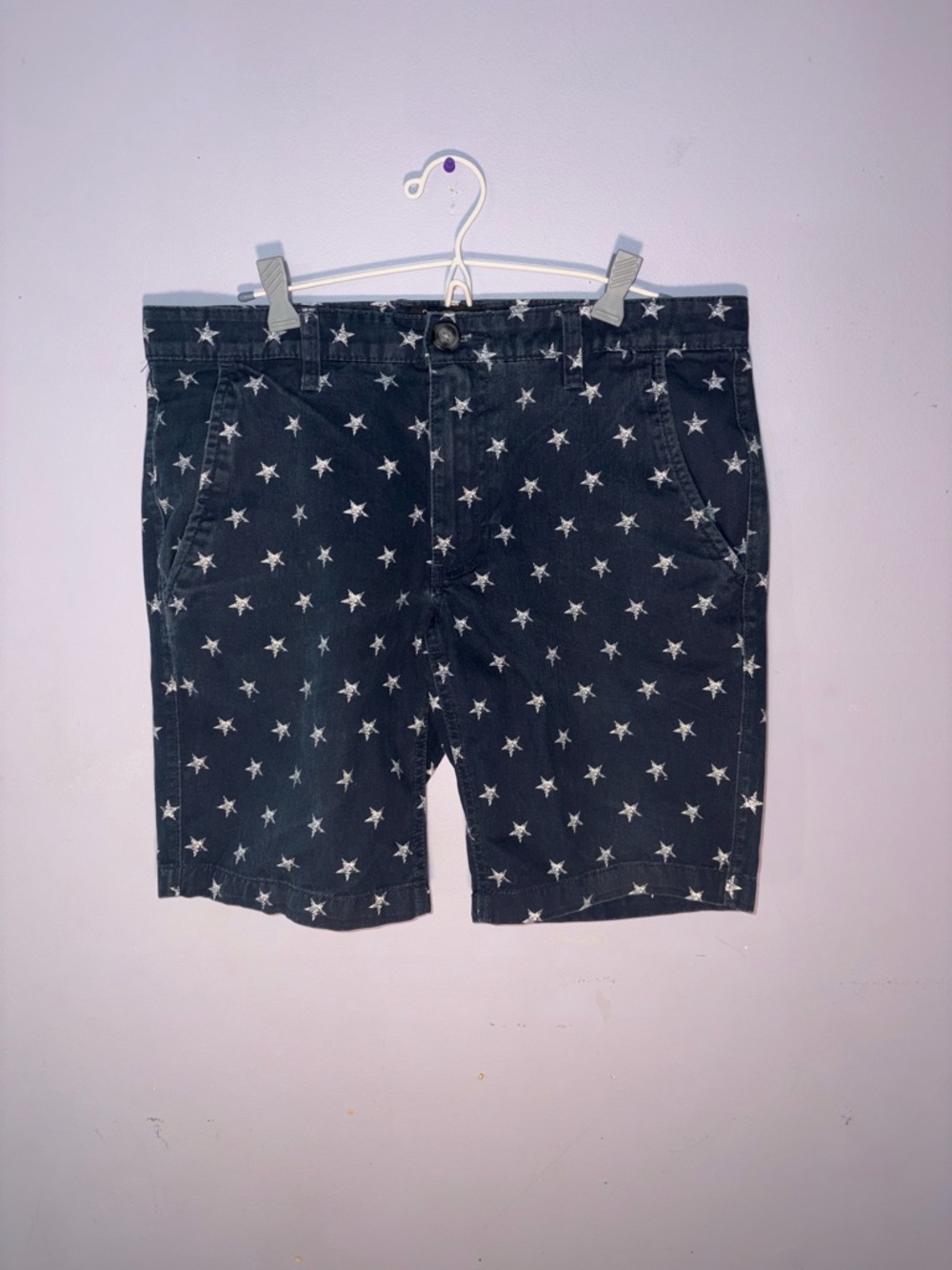 Men's Navy White Star Cargo Shorts
